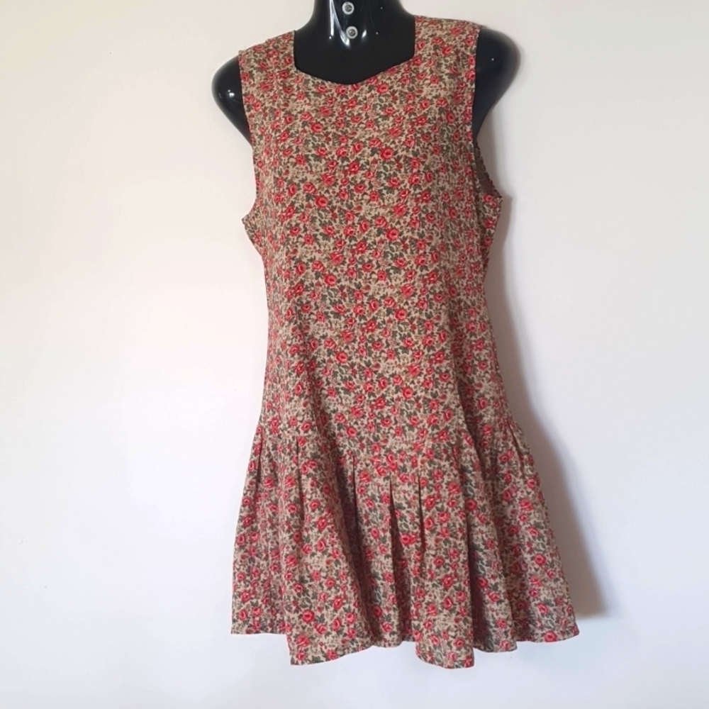 Size 12 (approx) Pink Floral Sleeveless Dress - Picture 1 of 6